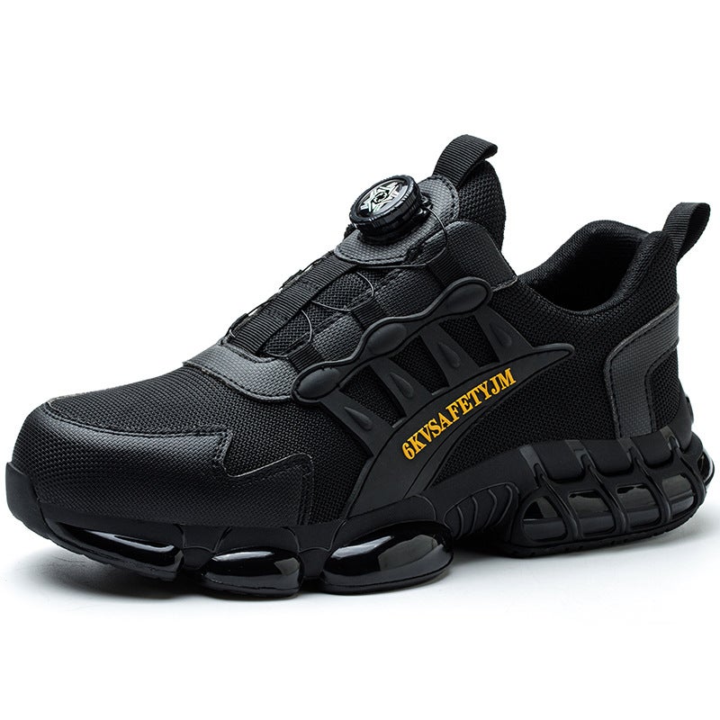 New Rotary Buckle Men'S Labor Protection Shoes Plastic Toe Anti-Smashing Anti-Piercing Protective Shoes Lightweight Breathable Work Shoes - Image 1